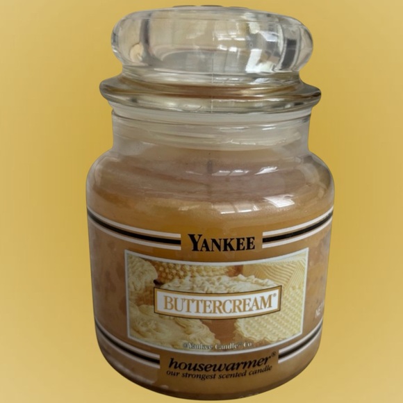 Yankee Candle Other - Yankee Candle Jar Buttercream Rare Vintage Black Band Cream Off White 14.5 Oz